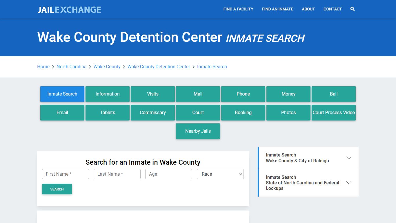 Wake County Detention Center Inmate Search - Jail Exchange